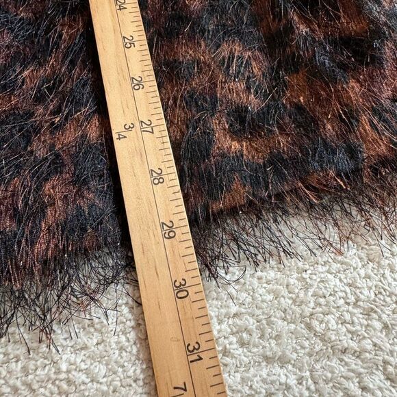 Vintage Stephanie Thomas cardigan Womens sz 14 Animal print metallic fuzzy New - Picture 6 of 14